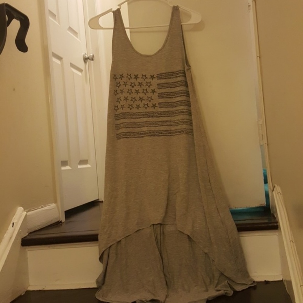 American Flag Printed Back Ribbon Detail Dress - Picture 5 of 5